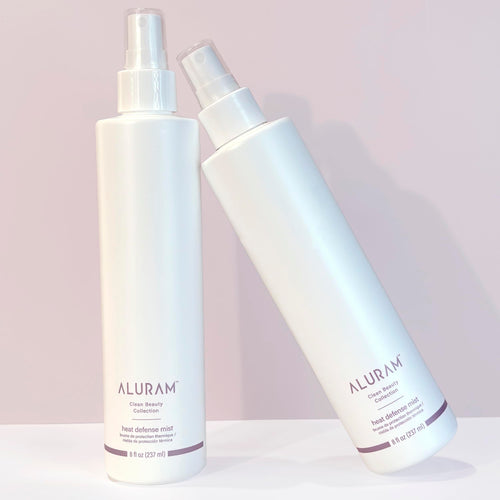 Aluram thermal protectant spray bottle showing ingredients