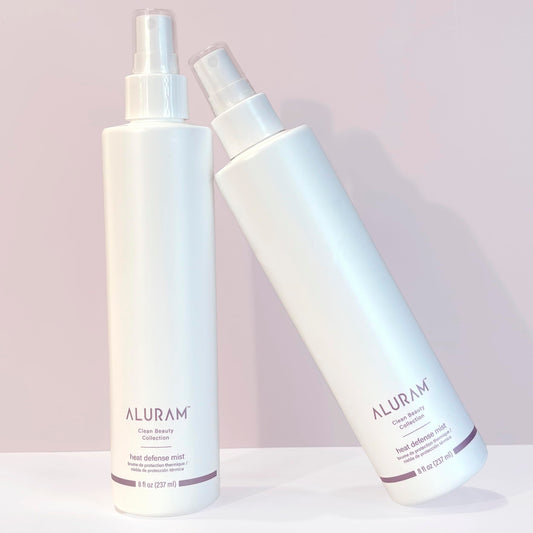Aluram thermal protectant spray bottle showing ingredients