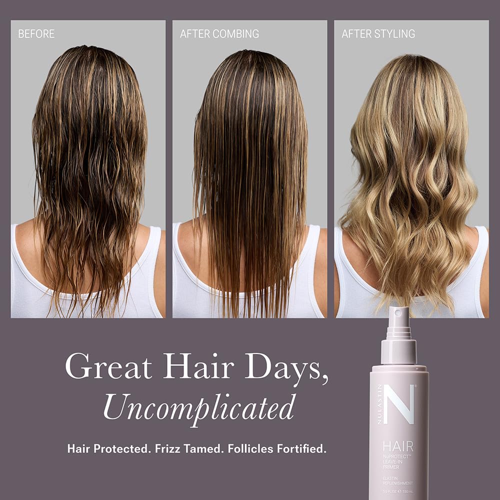 Texture of Nulastin NuProtect hair conditioning mist
