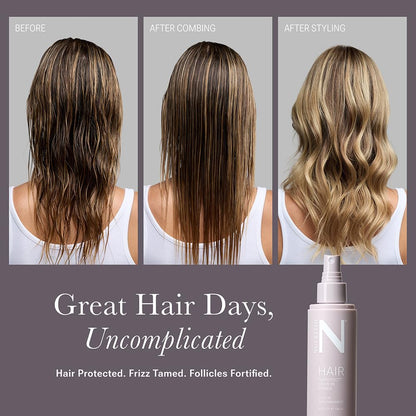 Texture of Nulastin NuProtect hair conditioning mist