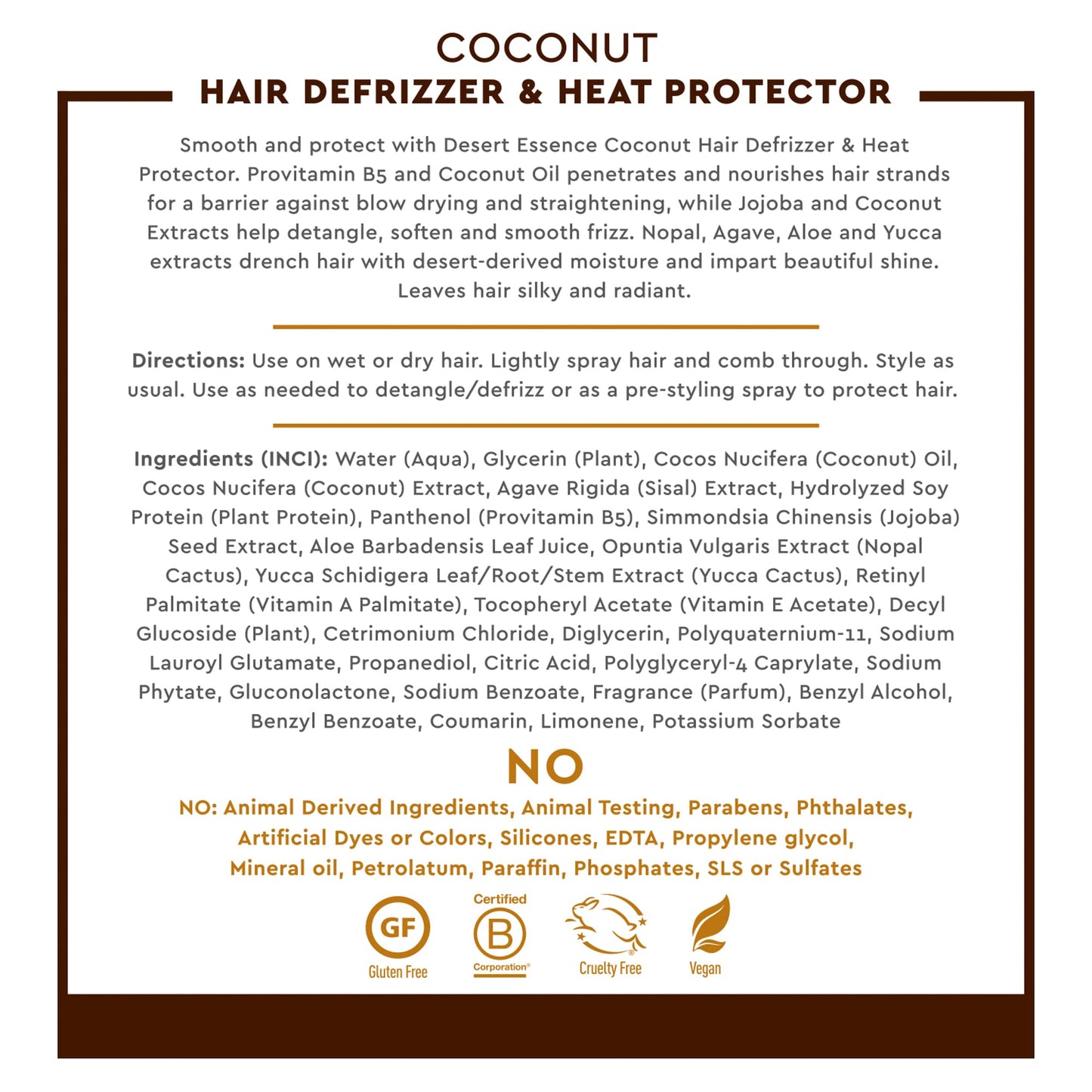 Desert Essence Coconut Hair Defrizzer spray nozzle detail