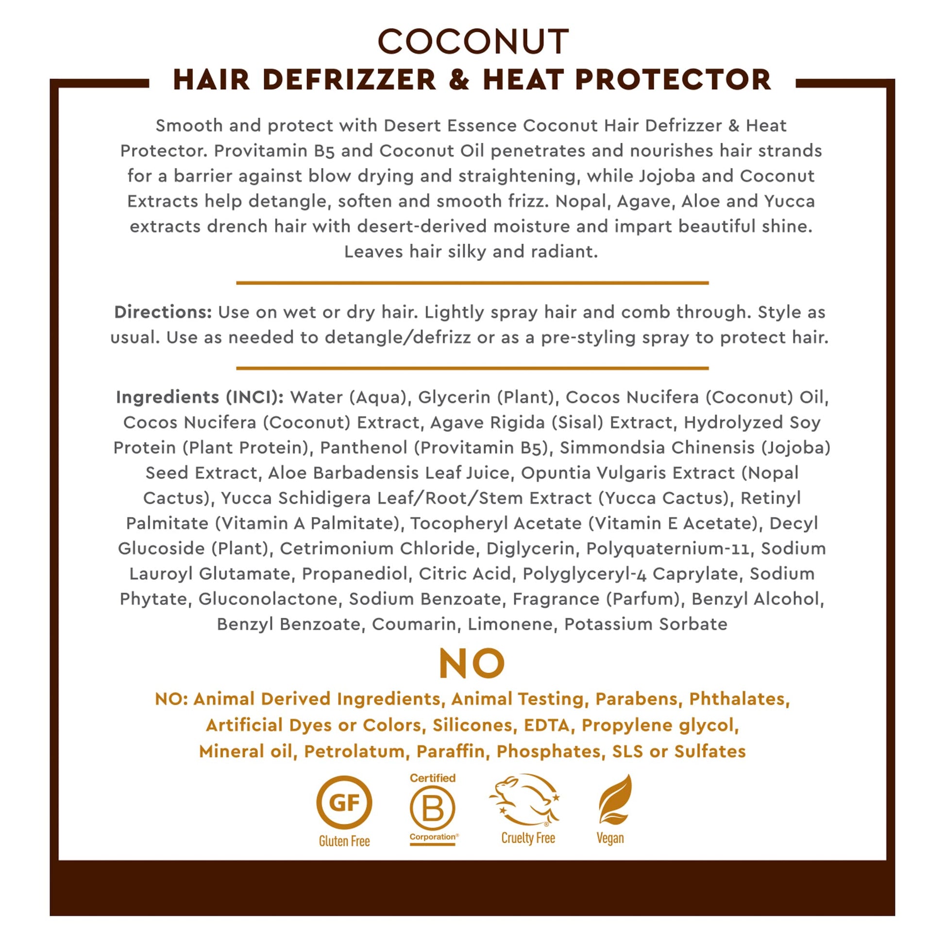 Desert Essence Coconut Hair Defrizzer spray nozzle detail
