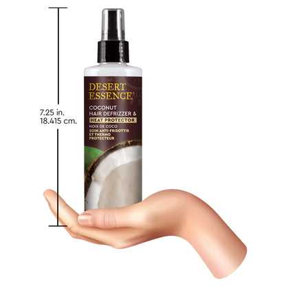 Desert Essence hair product bottle on a clean background