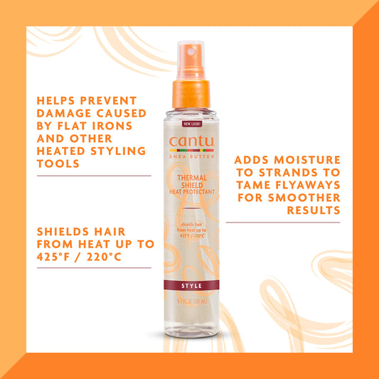 Cantu thermal protection spray bottle showing 425 degree heat shield label