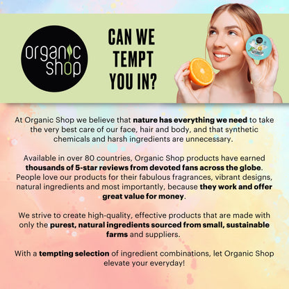 Cruelty free and vegan certified Organic Shop body cream for natural daily skincare routine.