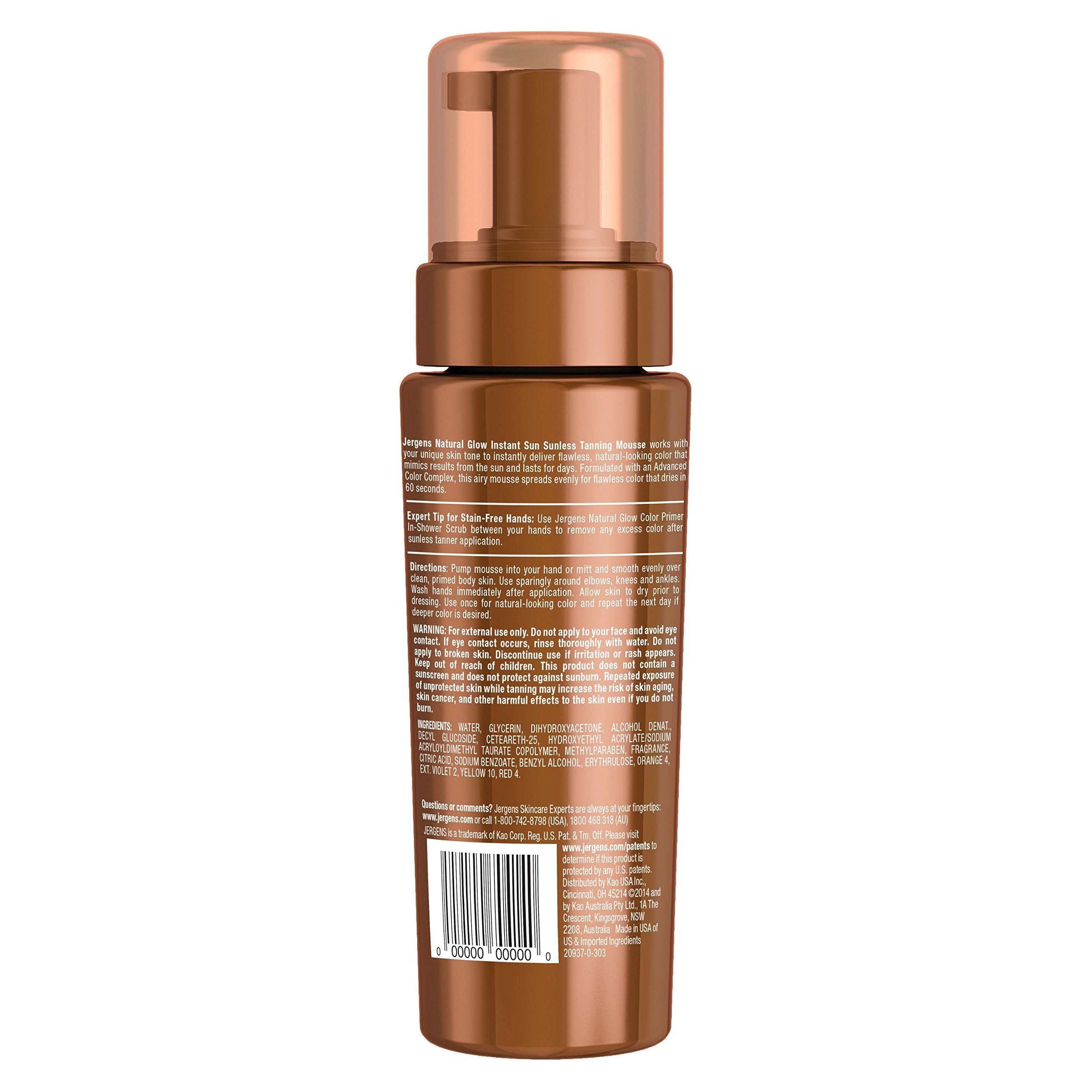 Jergens sunless self tanner Light Bronze bottle display