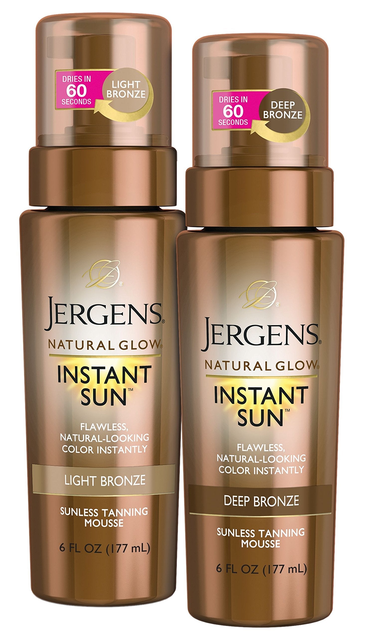 Jergens Natural Glow 6 Ounce sunless tanning mousse bottle
