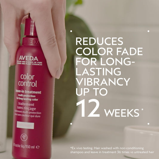Aveda lightweight color protecting leave in treatment spray nozzle and branding detailing.