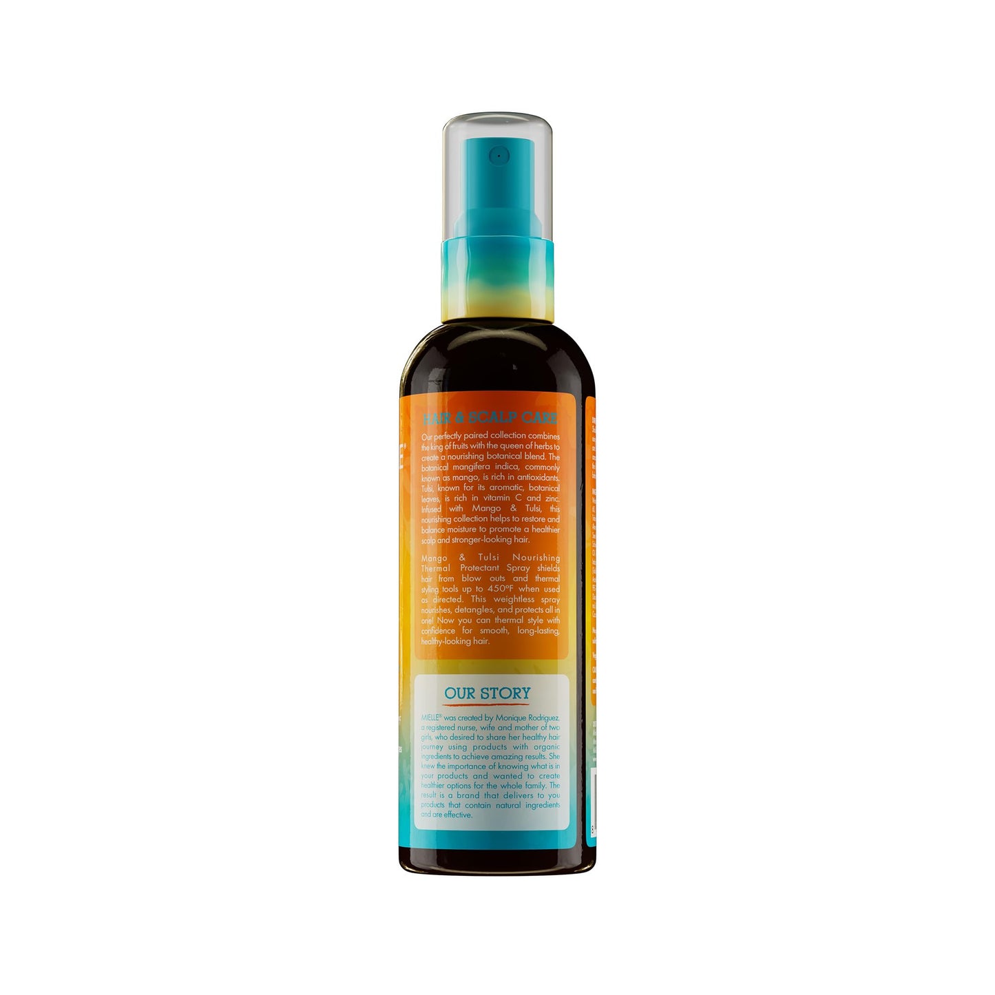Authentic Mielle Organics heat protection hair spray packaging