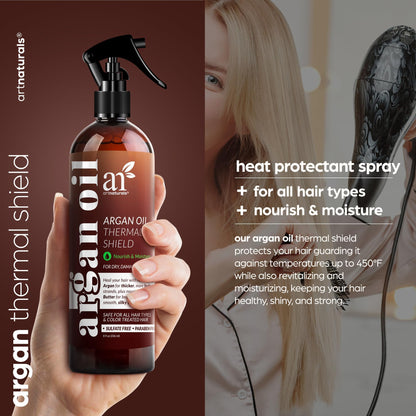 Artnaturals heat protectant spray with argan oil ingredients