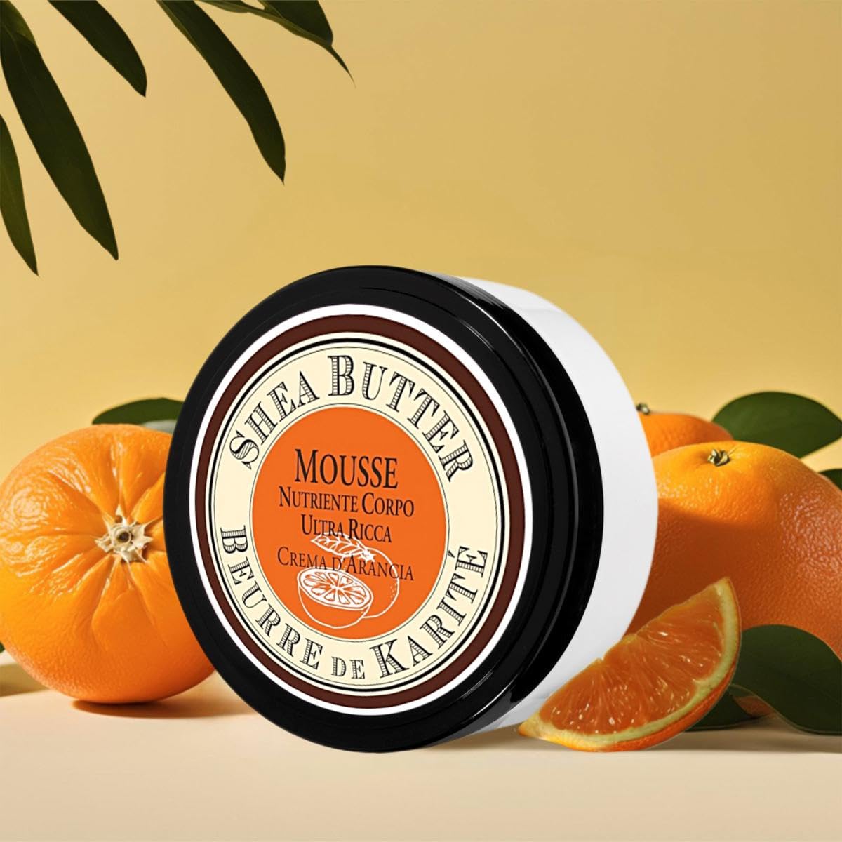 Perlier organic shea butter orange cream whipped body moisturizer for dry skin hydration