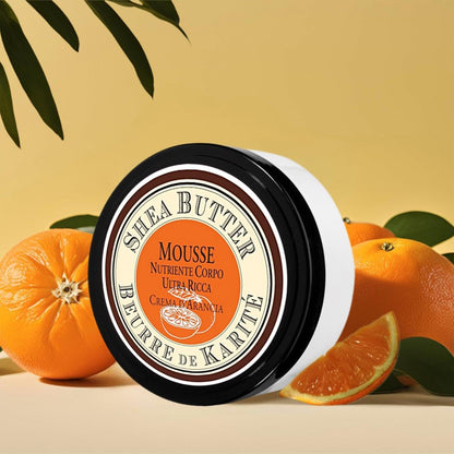 Perlier organic shea butter orange cream whipped body moisturizer for dry skin hydration