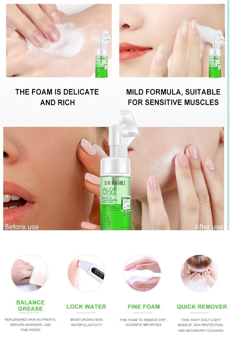 Close up of the soft silicone brush head on Dr Rashel cleansing mousse