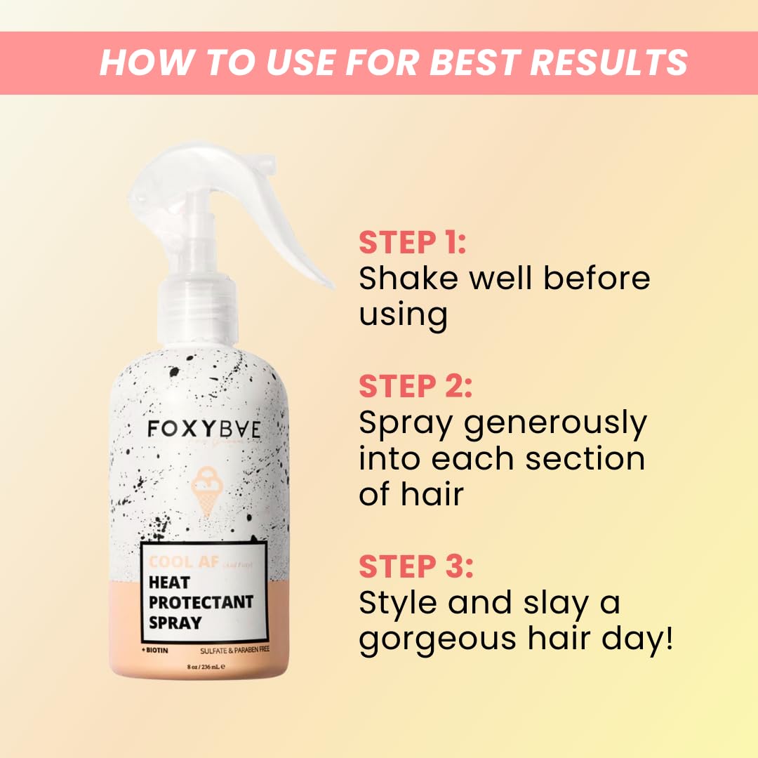 Texture and mist application of Foxybae heat protectant