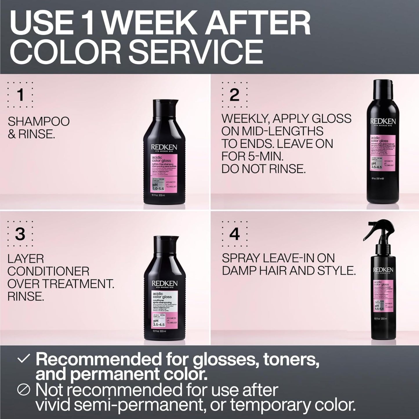 Redken heat protection spray bottle held in hand