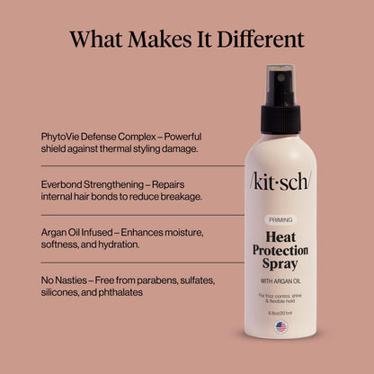Texture demonstration of Kitsch priming argan oil styling mist