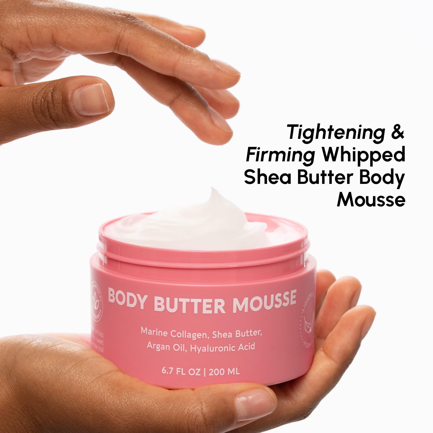 MAREE Body Moisturizer with marine collagen and shea butter ingredient graphic