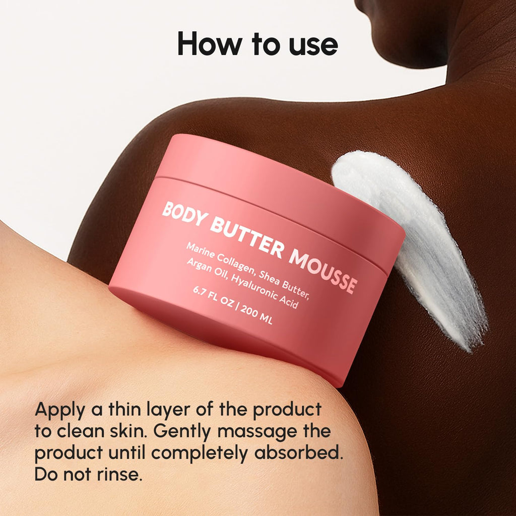 Lifestyle shot of Maree body butter cream for dry skin care