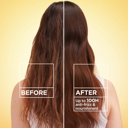 Close up of Garnier Whole Blends honey infused hair spray bottle