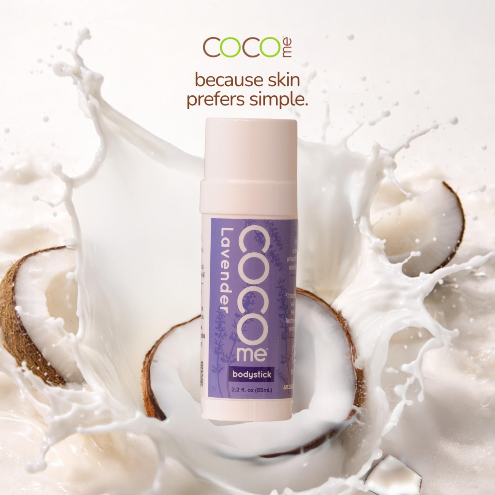 CocoMe anti aging beeswax and lavender body stick ingredients view