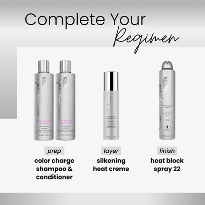 Close up of Kenra Platinum Heat Block Spray 22 label