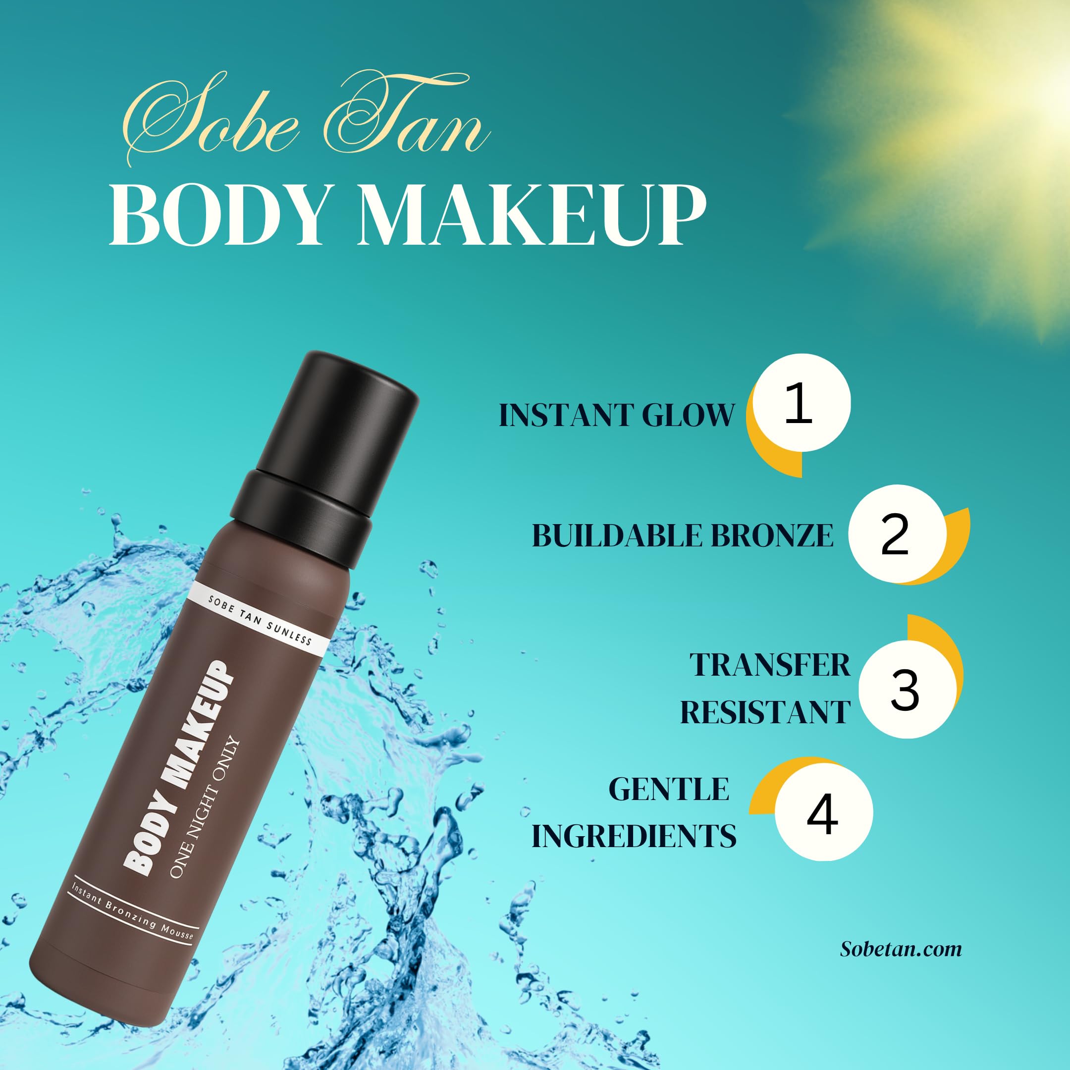 DHA free streak free body makeup mousse texture shot demonstrating the whipped formula.