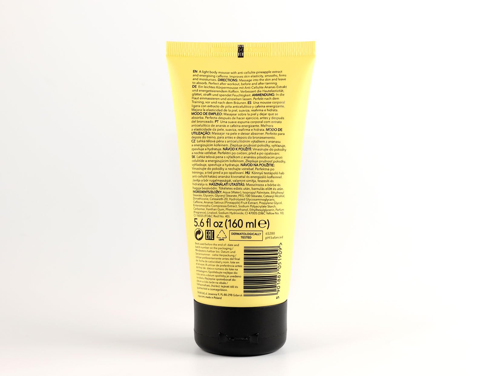 Ziaja anti cellulite skin firming body mousse with natural pineapple extract