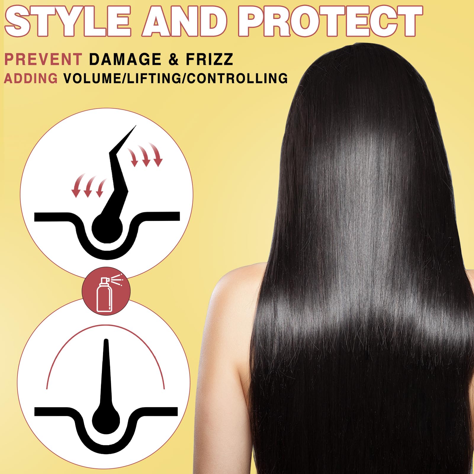 Paraben free heat protection spray with coconut oil