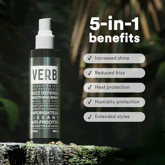 Verb Frizz Defense hair spray bottle label detail