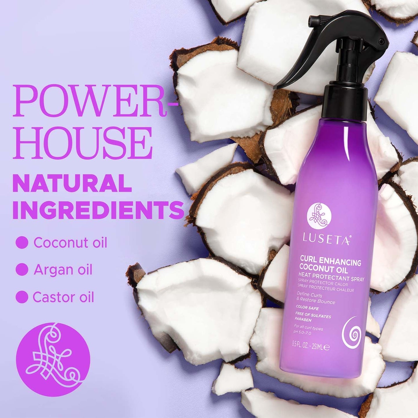 Black trigger sprayer of Luseta curl enhancing spray