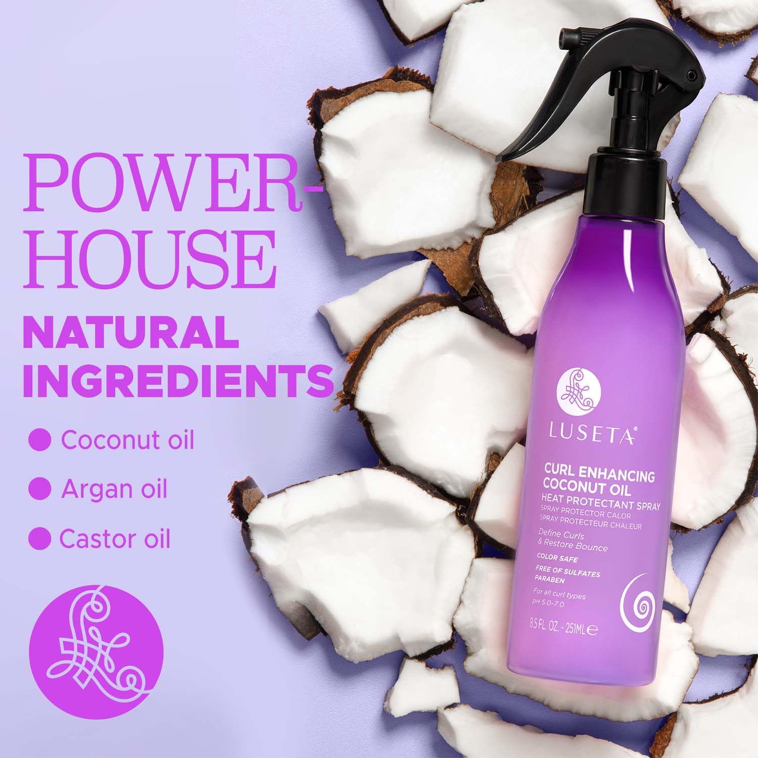 Black trigger sprayer of Luseta curl enhancing spray