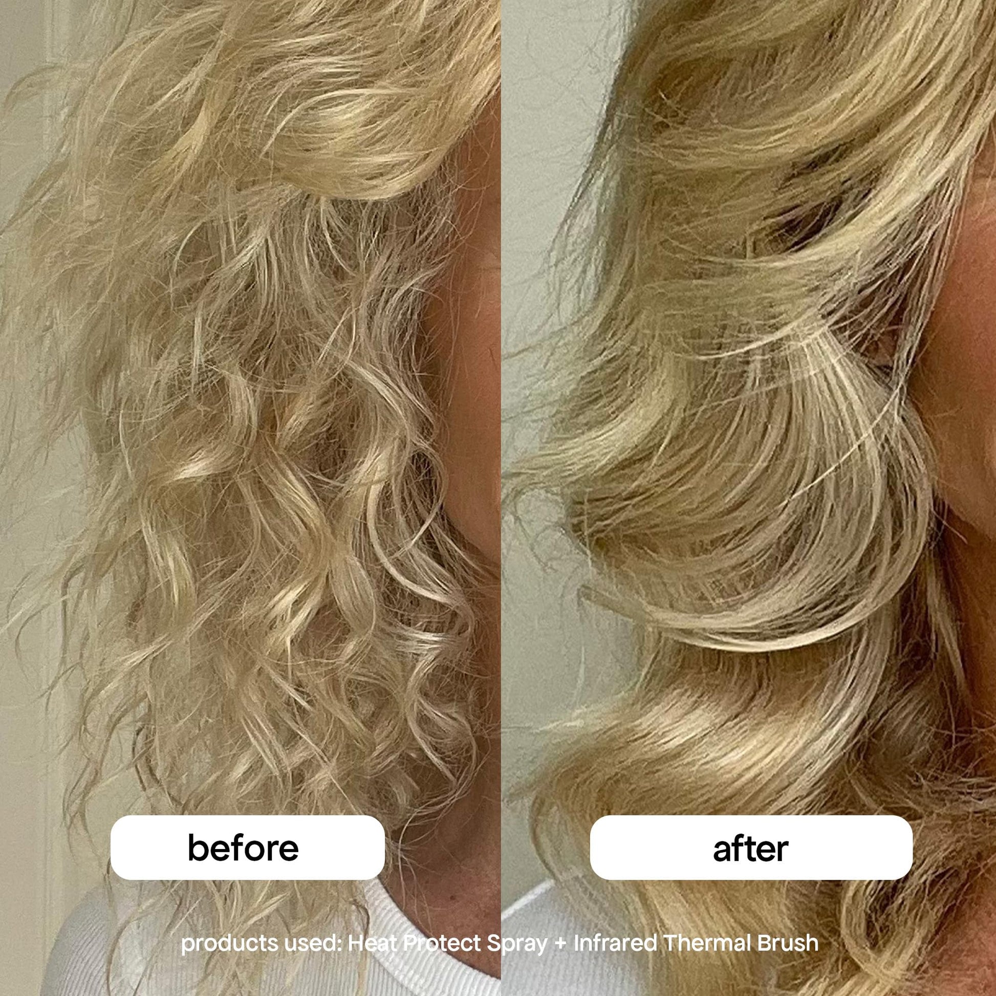Back view of BondiBoost heat protectant spray with ingredients