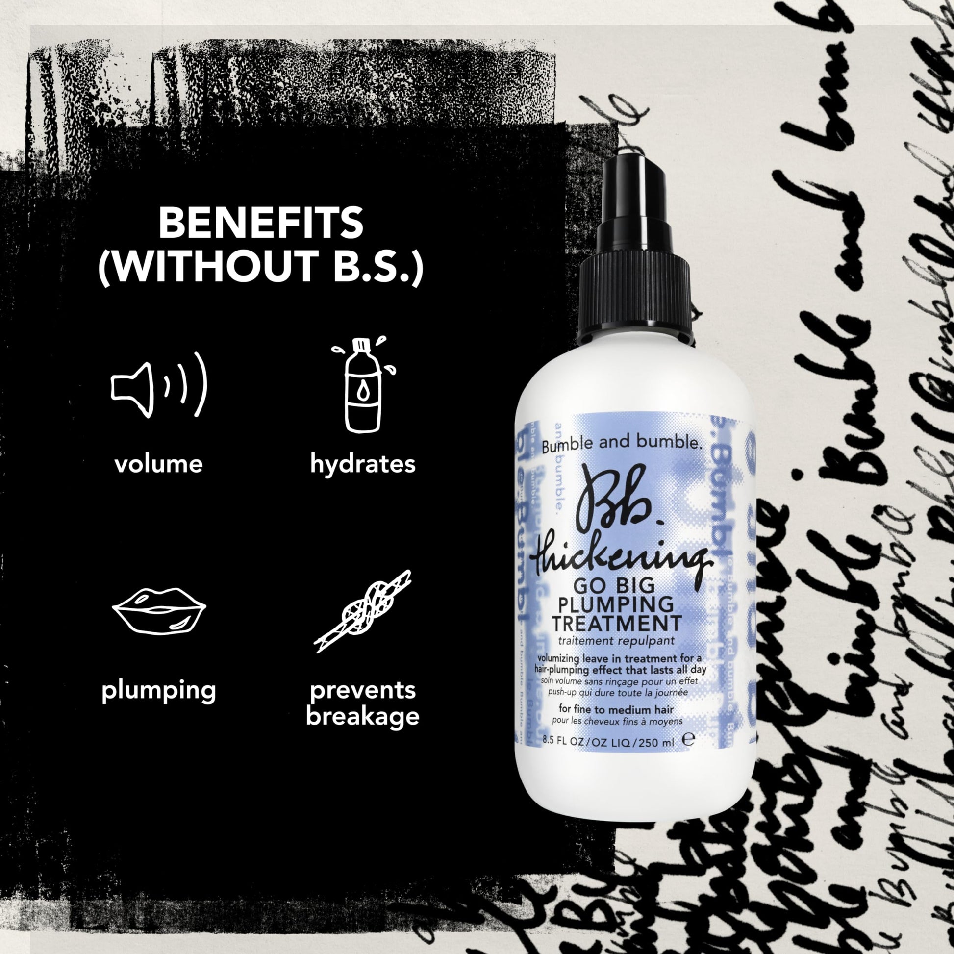 Professional hair styling treatment for volume and heat protection