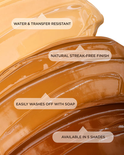 The quick drying velvet foam texture of Sally Hansen airbrush sun product being dispensed.