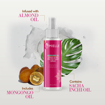Side profile of Mielle Organics Mongongo Oil spray bottle.