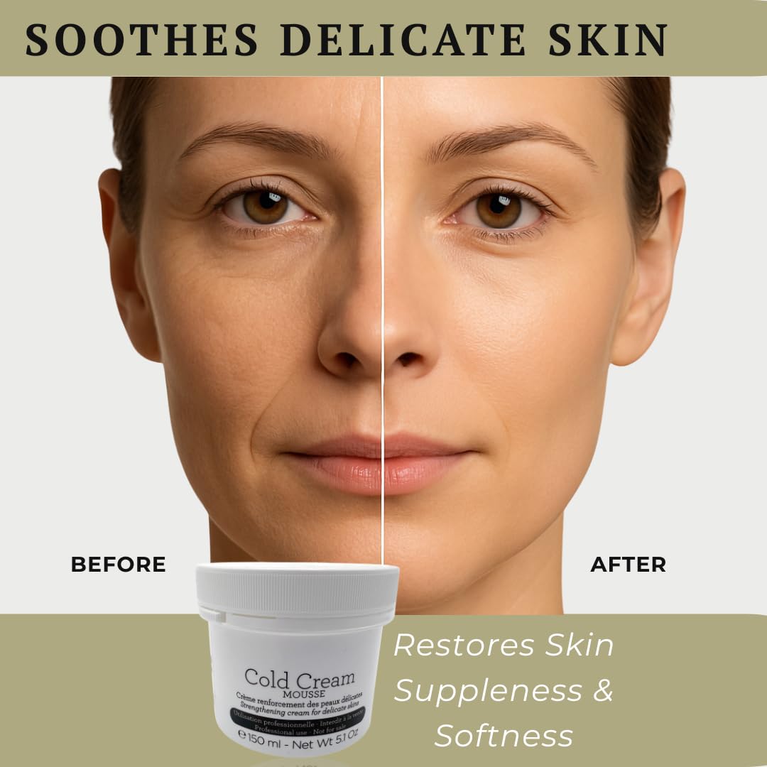Imported Gernetic Cold Cream Mousse product jar open showing light foam formula