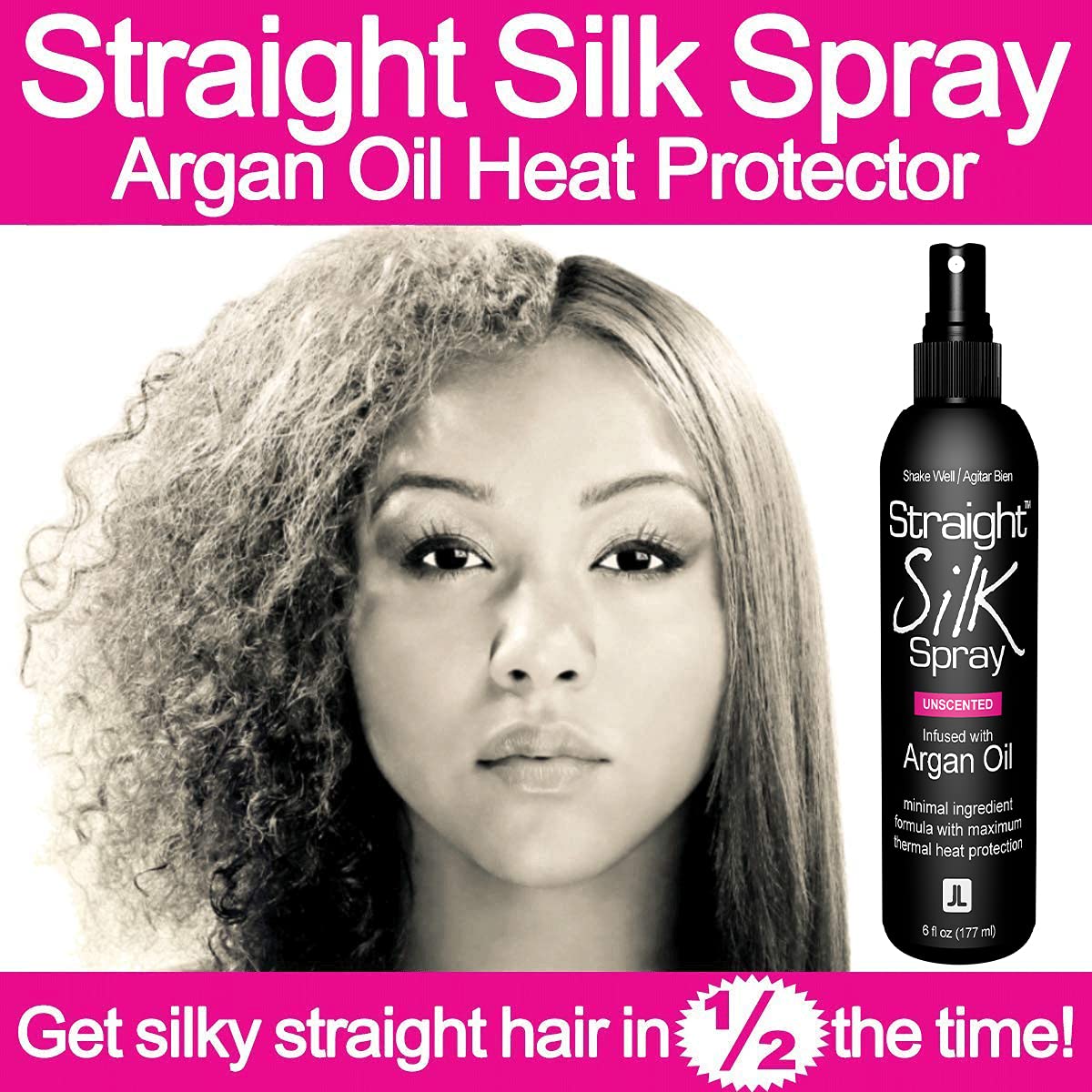 JuniorLabs Straight Silk Spray bottle with professional styling tools