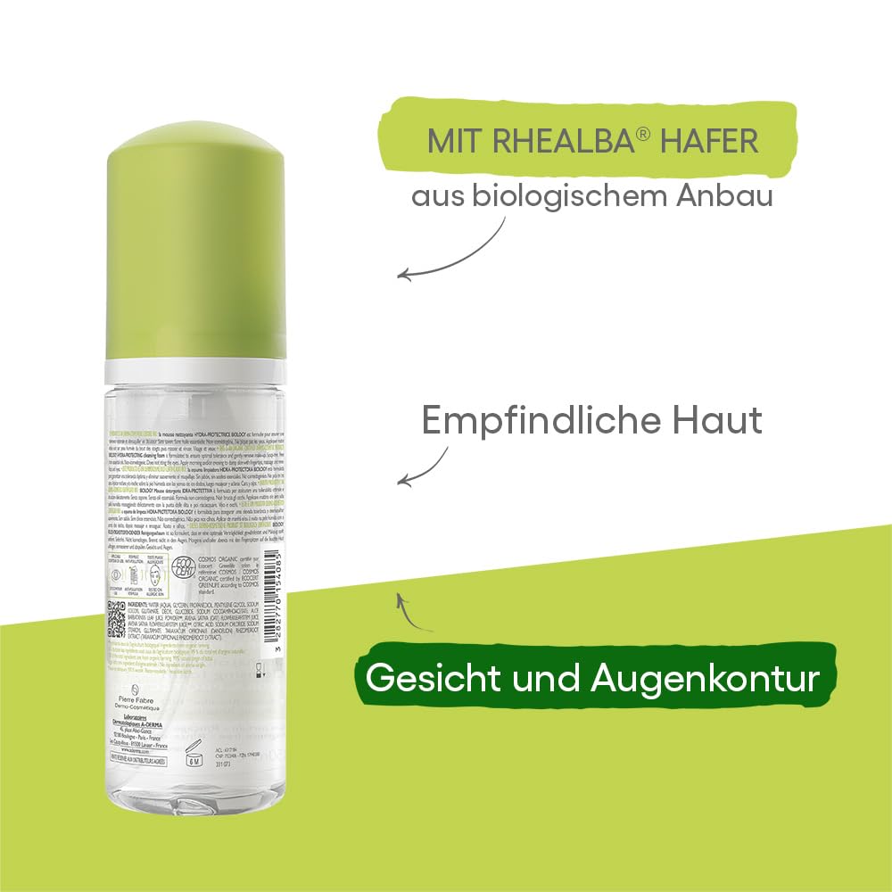 A-Derma Biology Hydra-Protecting cleansing mousse displaying the one hundred percent recycled plastic packaging