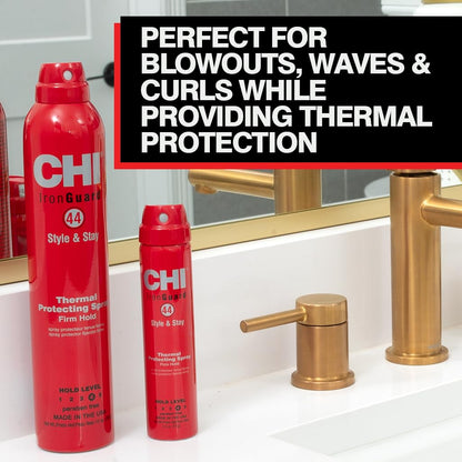 Side profile of Chi 44 Iron Guard 10 Ounce red bottle