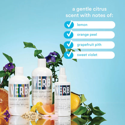 Glossy shine hair spray bottle back label details