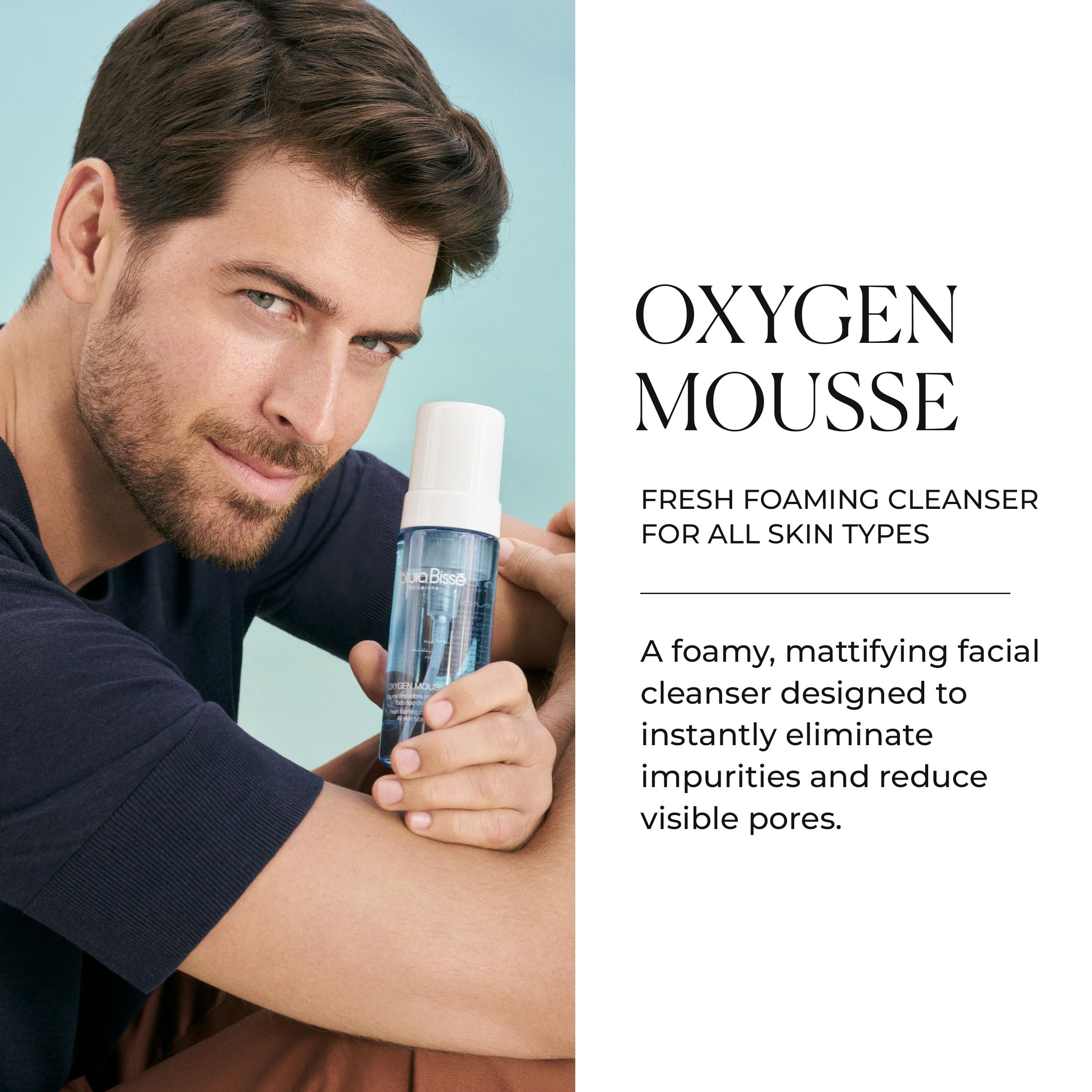 Natura Bisse Oxygen Mousse pore refining facial wash packaging