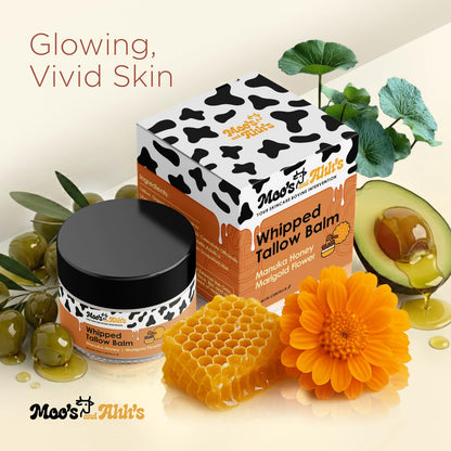 Moo's and Ahh's organic Centella and olive squalane moisturizer jar lifestyle shot