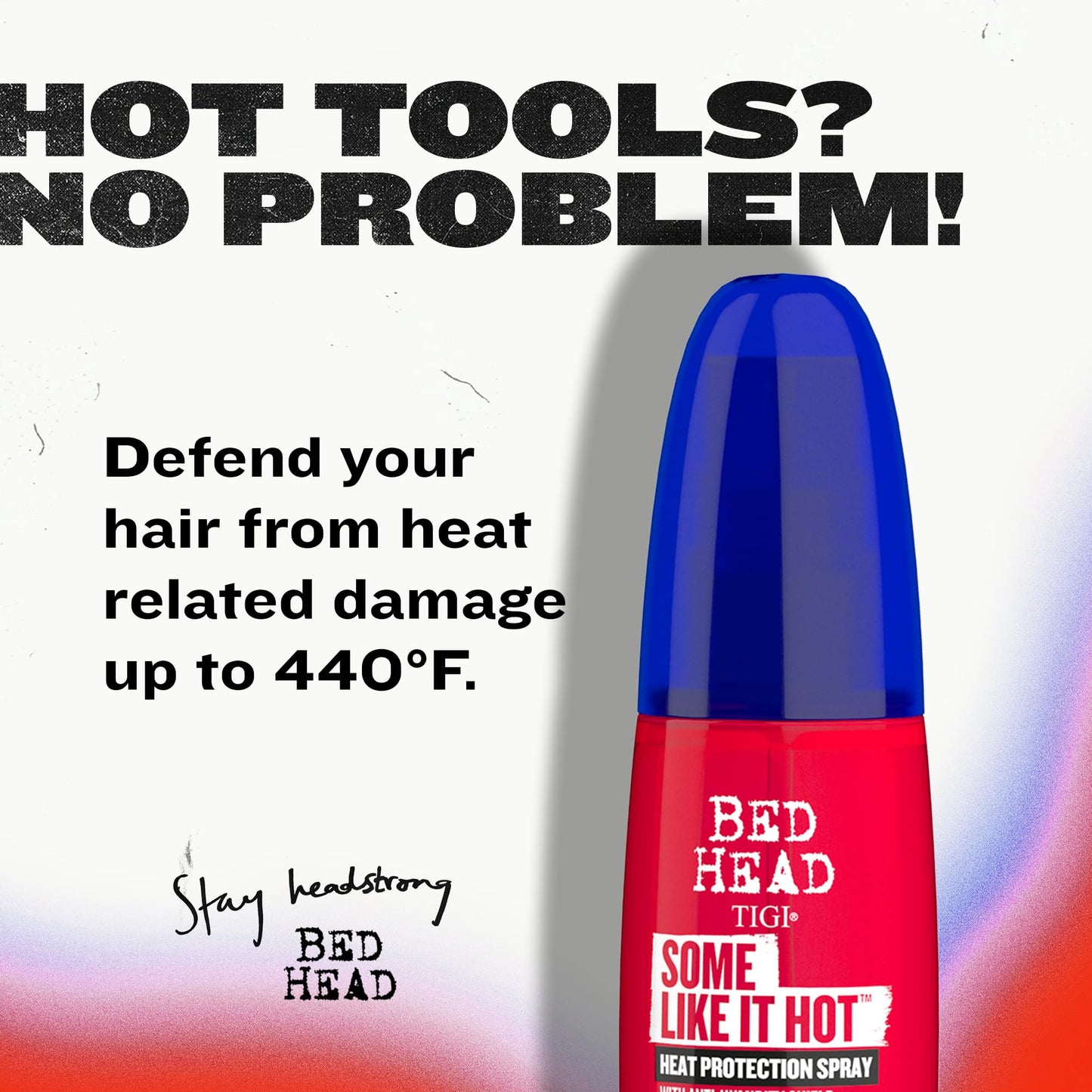 Tigi Bed Head heat styling spray bottle back label