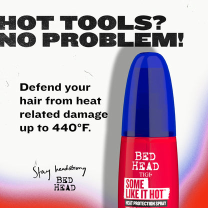 Tigi Bed Head heat styling spray bottle back label