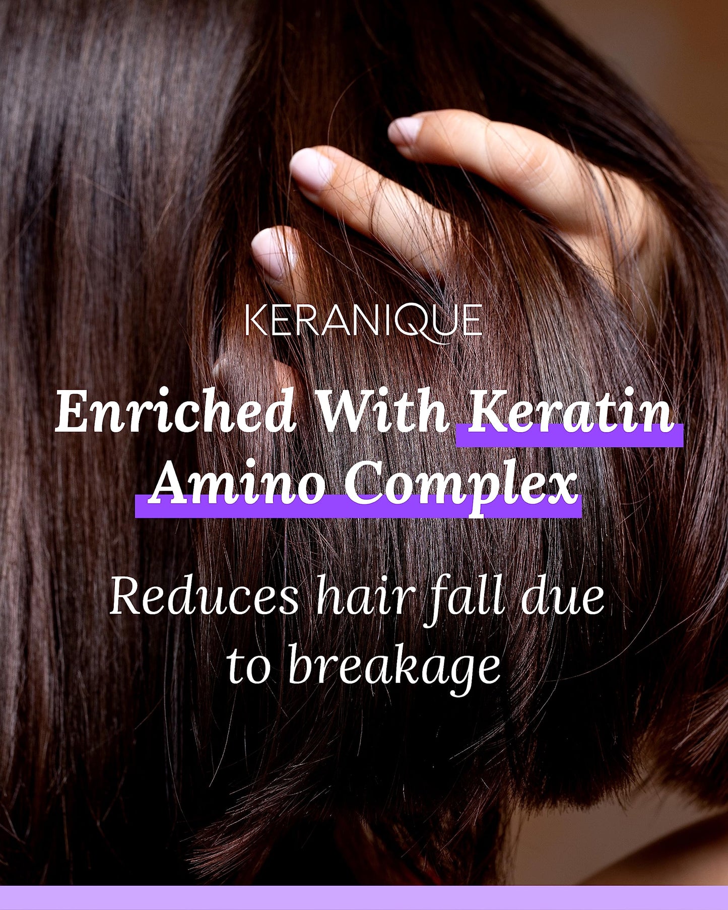 Back label of Keranique Lift and Repair Treatment Spray with ingredients