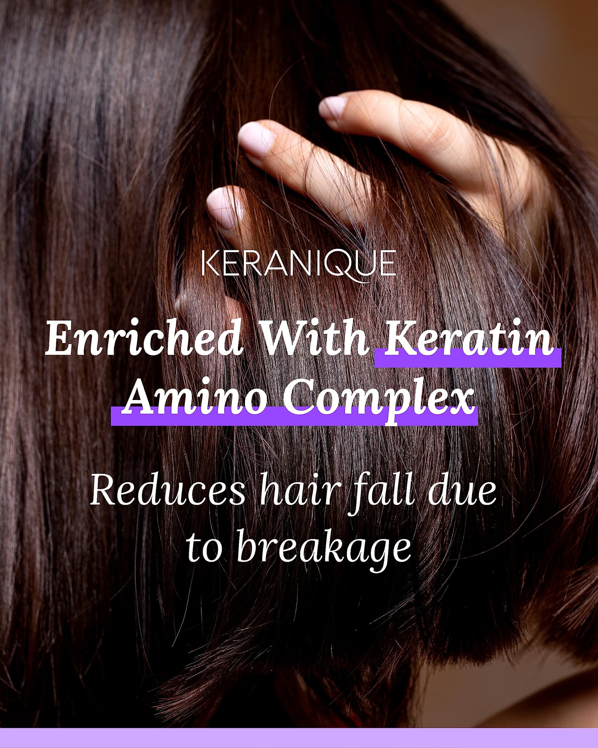 Back label of Keranique Lift and Repair Treatment Spray with ingredients