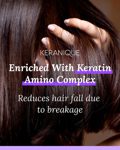 Back label of Keranique Lift and Repair Treatment Spray with ingredients