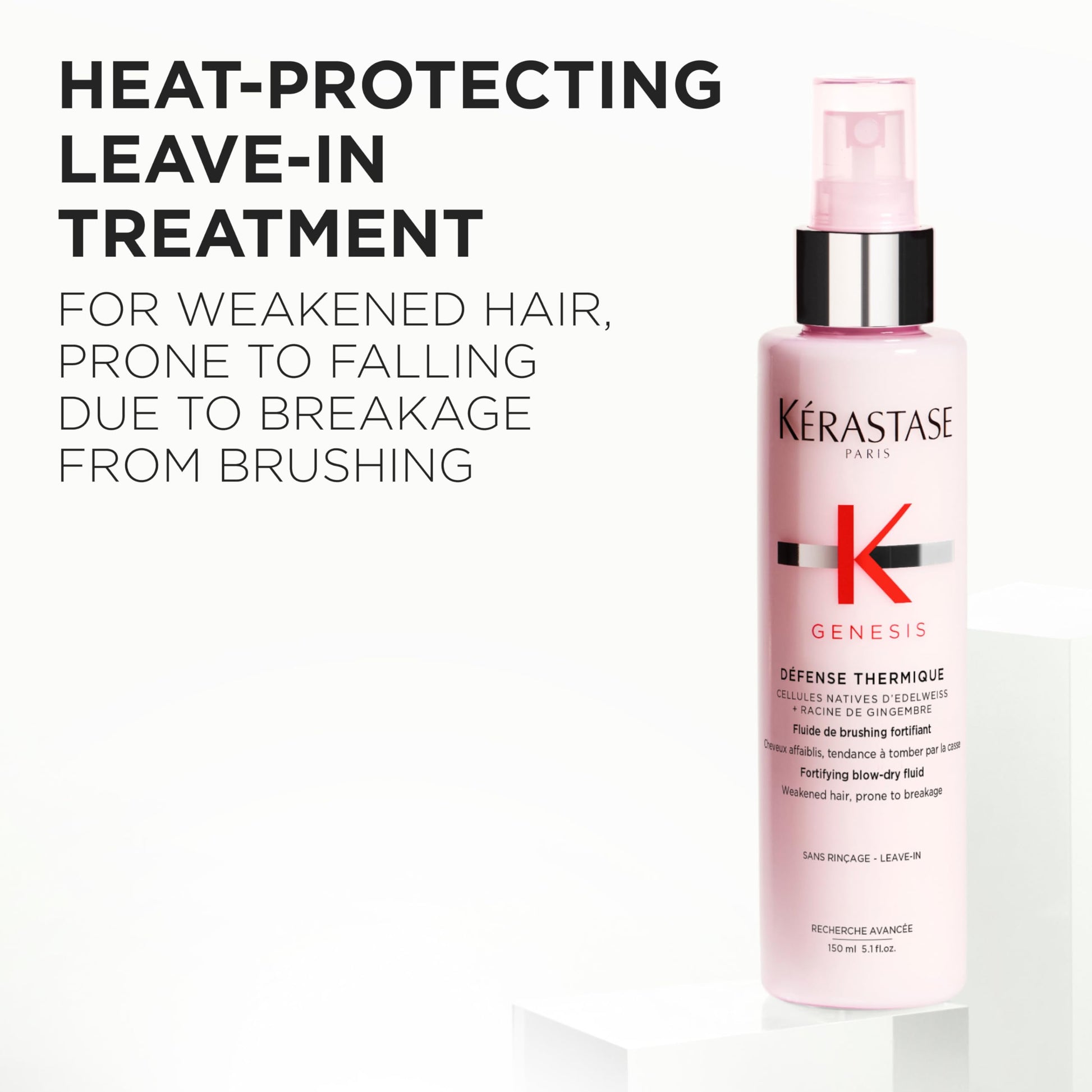 Detailed view of Kerastase Genesis blow-dry primer pump nozzle