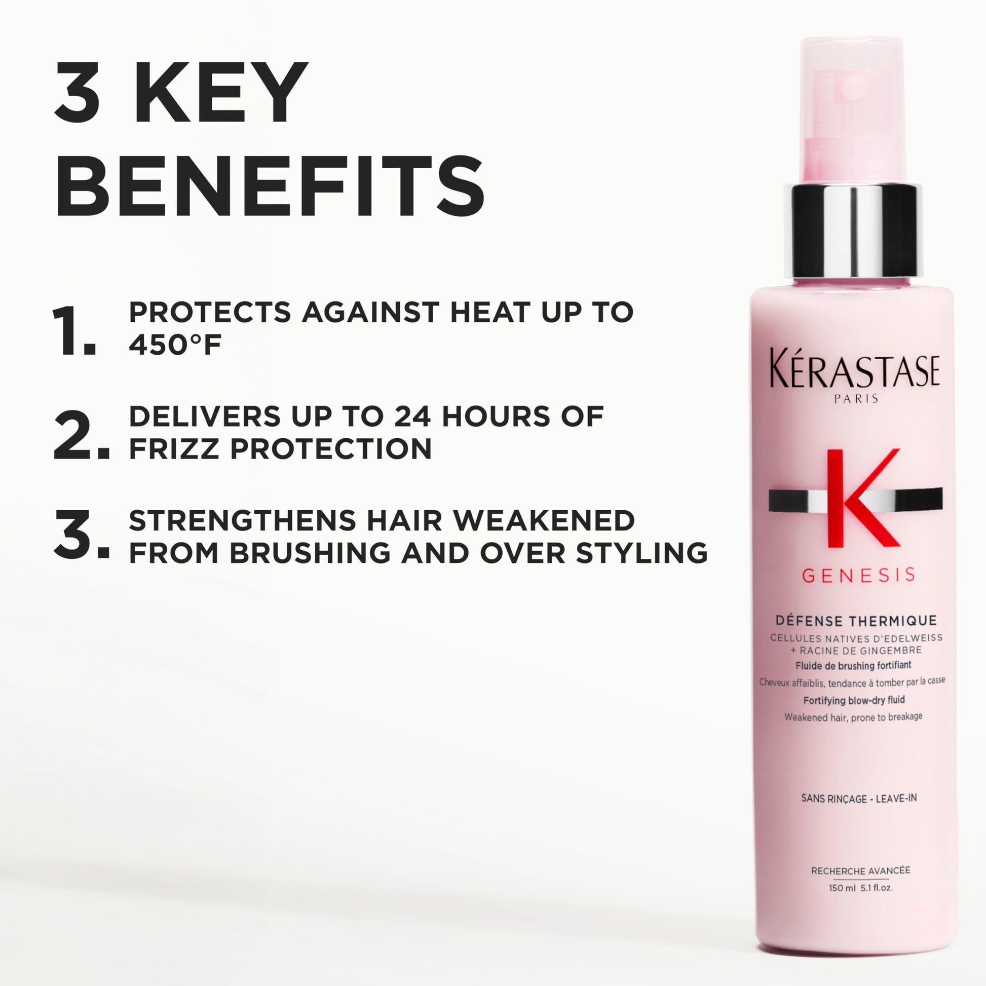Back label of Kerastase Genesis Defense Thermique with product info