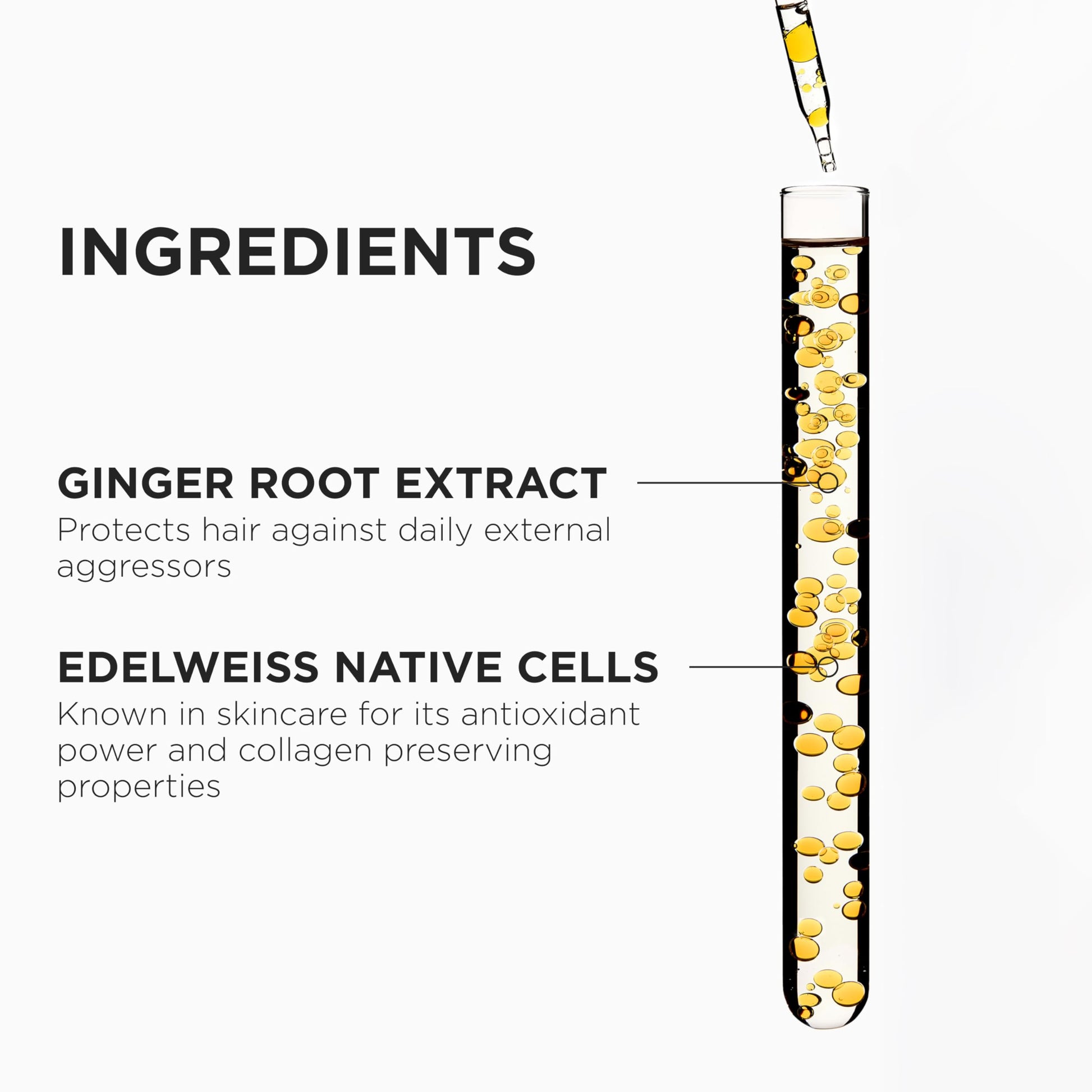 Texture of Kerastase Genesis fortifying blow-dry fluid on palm